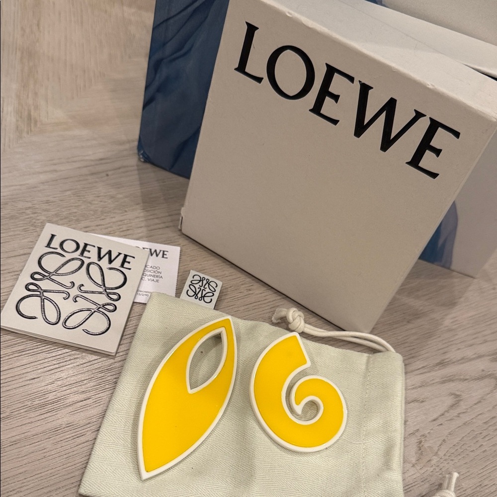 Loewe Statement Earrings – Summer Yellow Resin NEW